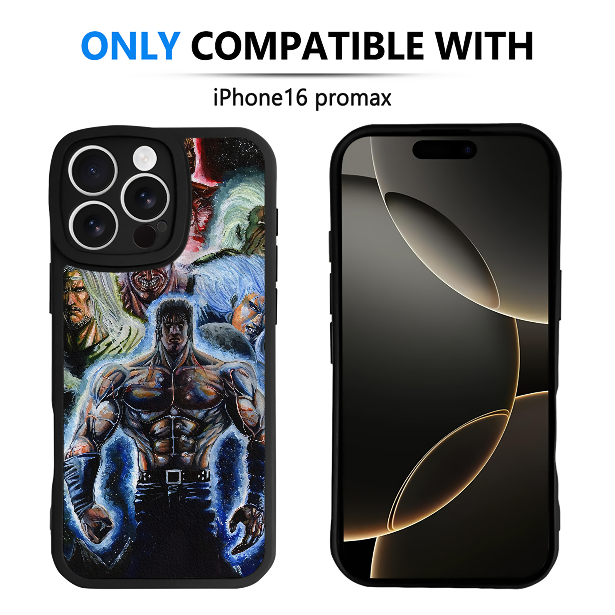 （画像用） 北斗の拳 Fist of the North Star 【iPhone 16シリーズ対応】シリコンスマホケース（レザー調） 材質：シリコン